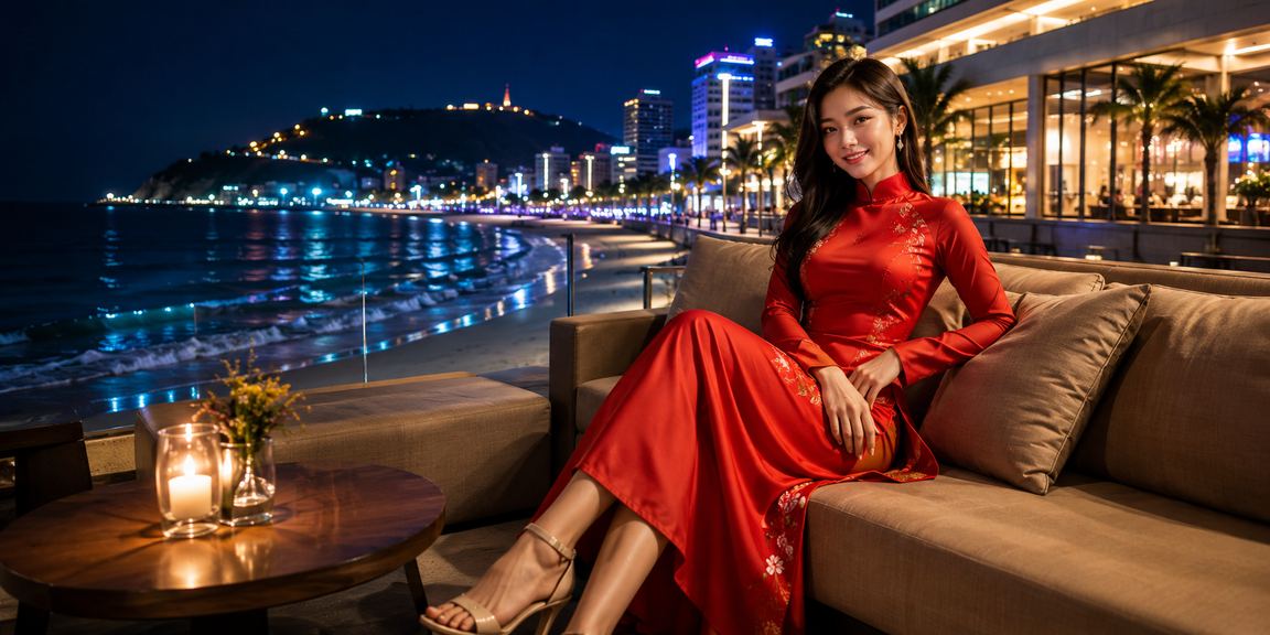 Người chơi cá cược thể thao tại Vũng Tàu với trang phục áo dài